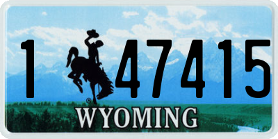 WY license plate 147415