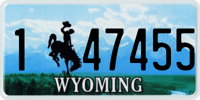 WY license plate 147455