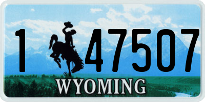 WY license plate 147507