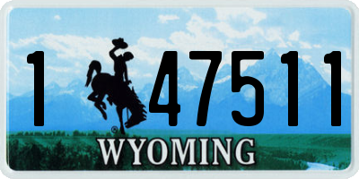 WY license plate 147511