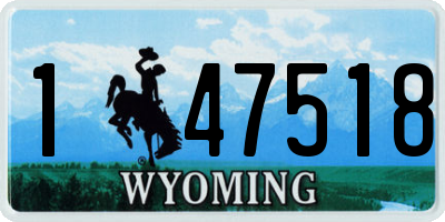 WY license plate 147518