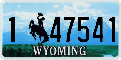 WY license plate 147541