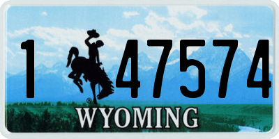 WY license plate 147574