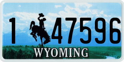 WY license plate 147596