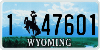 WY license plate 147601