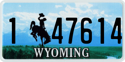 WY license plate 147614