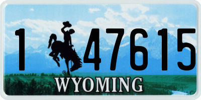 WY license plate 147615
