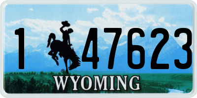 WY license plate 147623