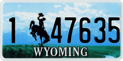 WY license plate 147635