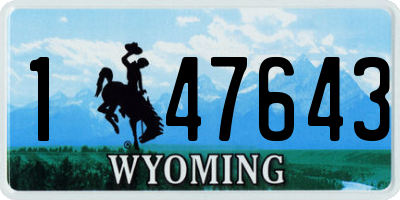 WY license plate 147643