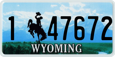WY license plate 147672