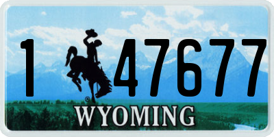WY license plate 147677