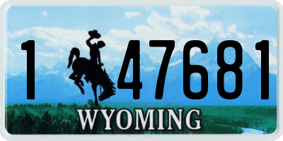 WY license plate 147681