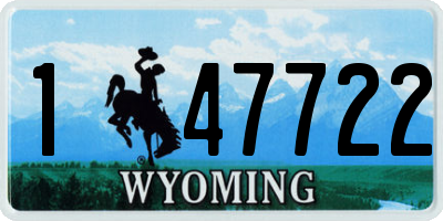 WY license plate 147722