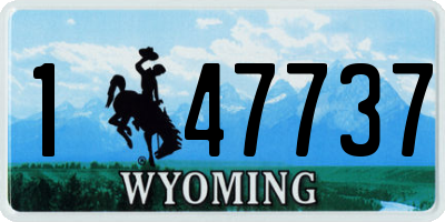 WY license plate 147737