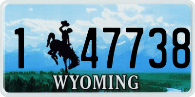 WY license plate 147738