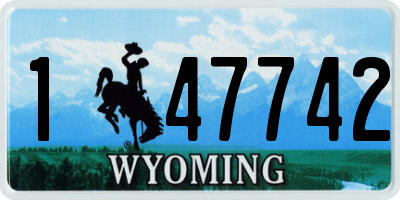 WY license plate 147742