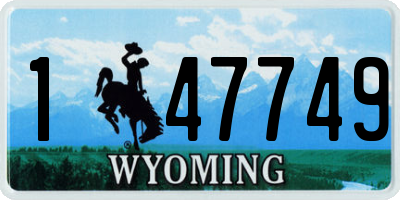 WY license plate 147749