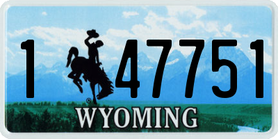 WY license plate 147751