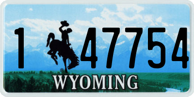WY license plate 147754