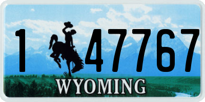 WY license plate 147767