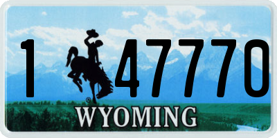 WY license plate 147770
