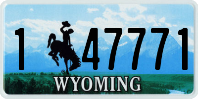 WY license plate 147771