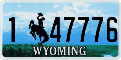 WY license plate 147776