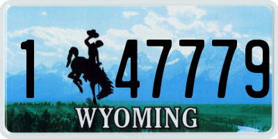 WY license plate 147779