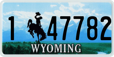 WY license plate 147782