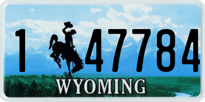 WY license plate 147784