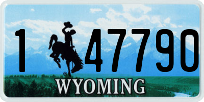 WY license plate 147790