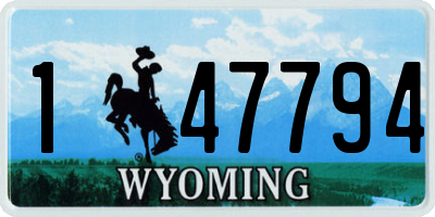 WY license plate 147794