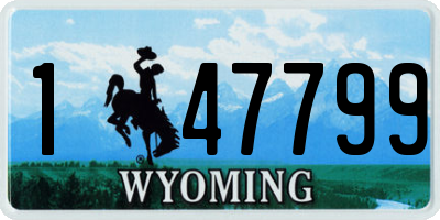 WY license plate 147799