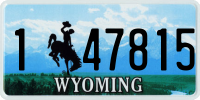 WY license plate 147815