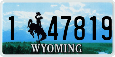 WY license plate 147819