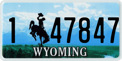 WY license plate 147847