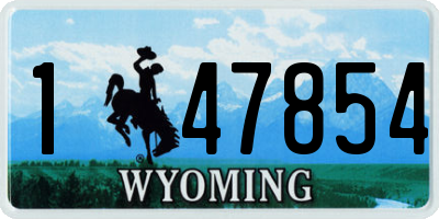 WY license plate 147854