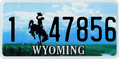 WY license plate 147856