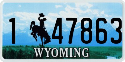 WY license plate 147863