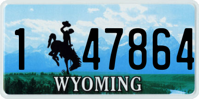WY license plate 147864