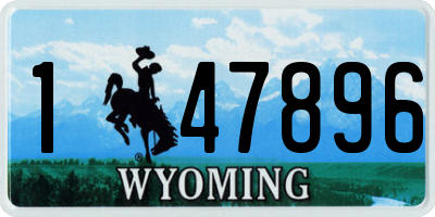 WY license plate 147896