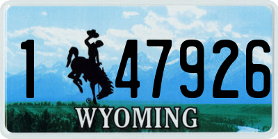 WY license plate 147926