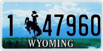 WY license plate 147960