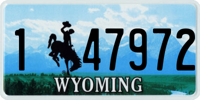 WY license plate 147972