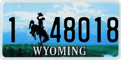 WY license plate 148018