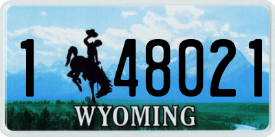 WY license plate 148021
