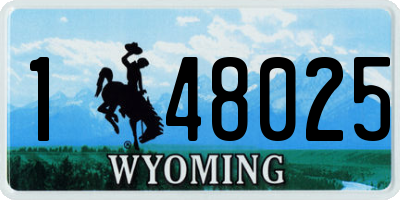 WY license plate 148025