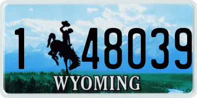 WY license plate 148039