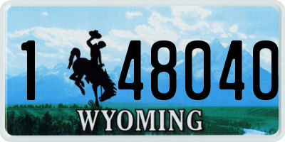 WY license plate 148040